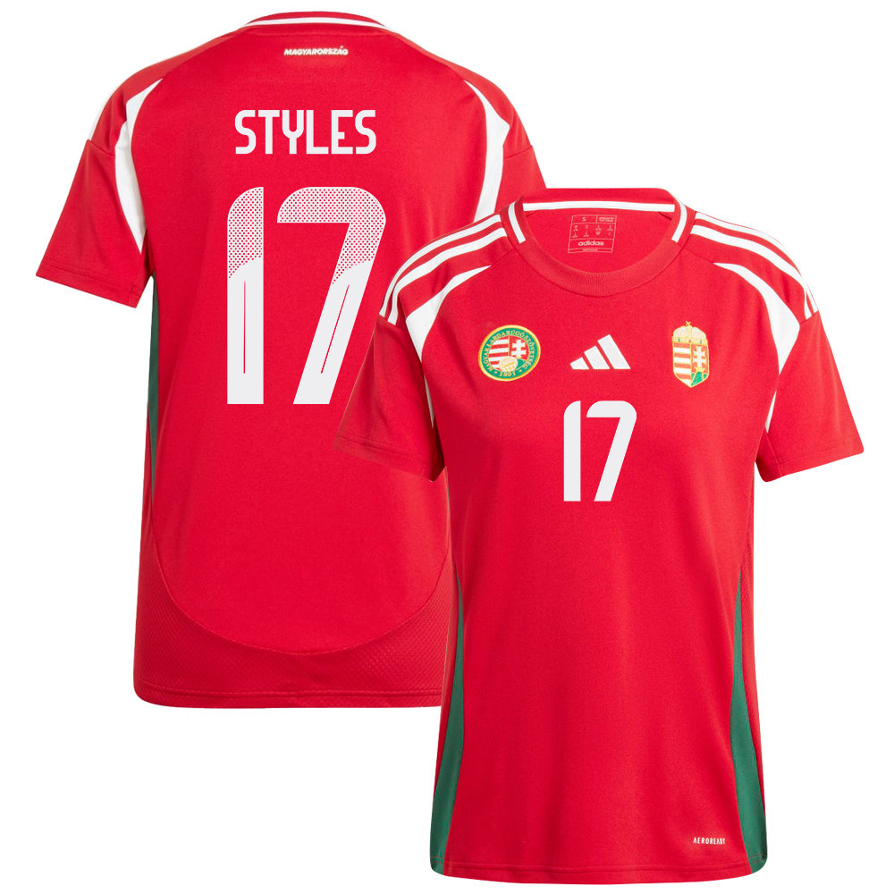 Callum Styles 17 Hungary National Team 2024/25 Home WOMEN Jersey - Red