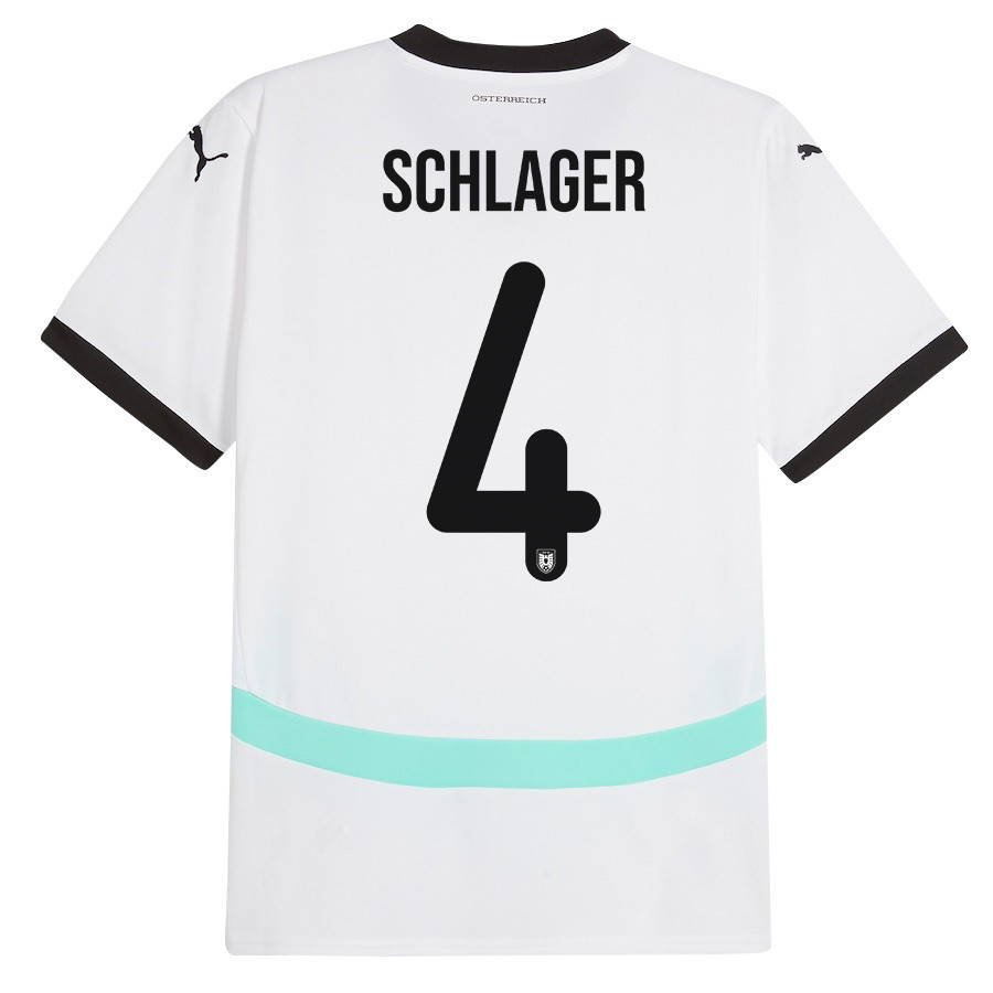 Xaver Schlager 4 Austria National Team 2024/25 Away Men Jersey - White