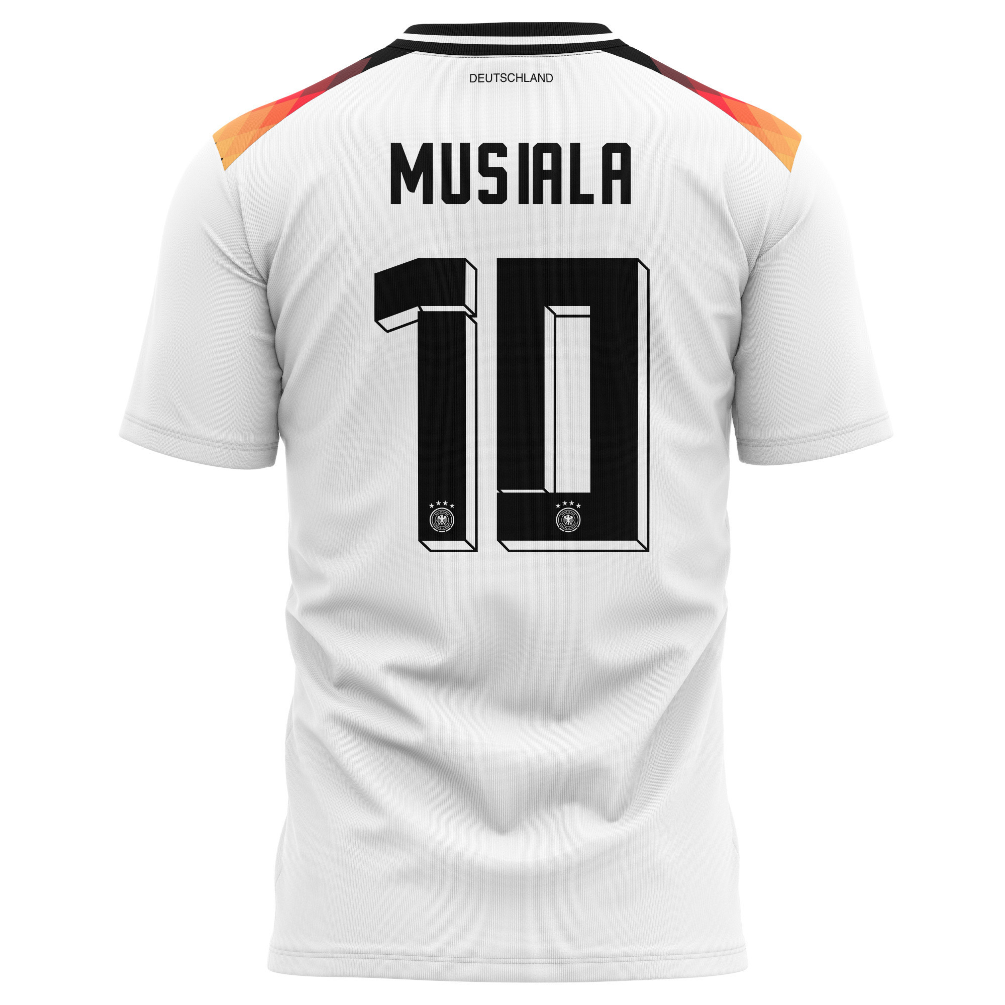 Jamal Musiala 10 Germany National Team 2024 Home Kits AOP T-shirt - White