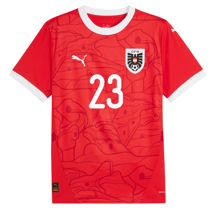 David Schnegg 23 Austria National Team 2024/25 Home Men Jersey - Red