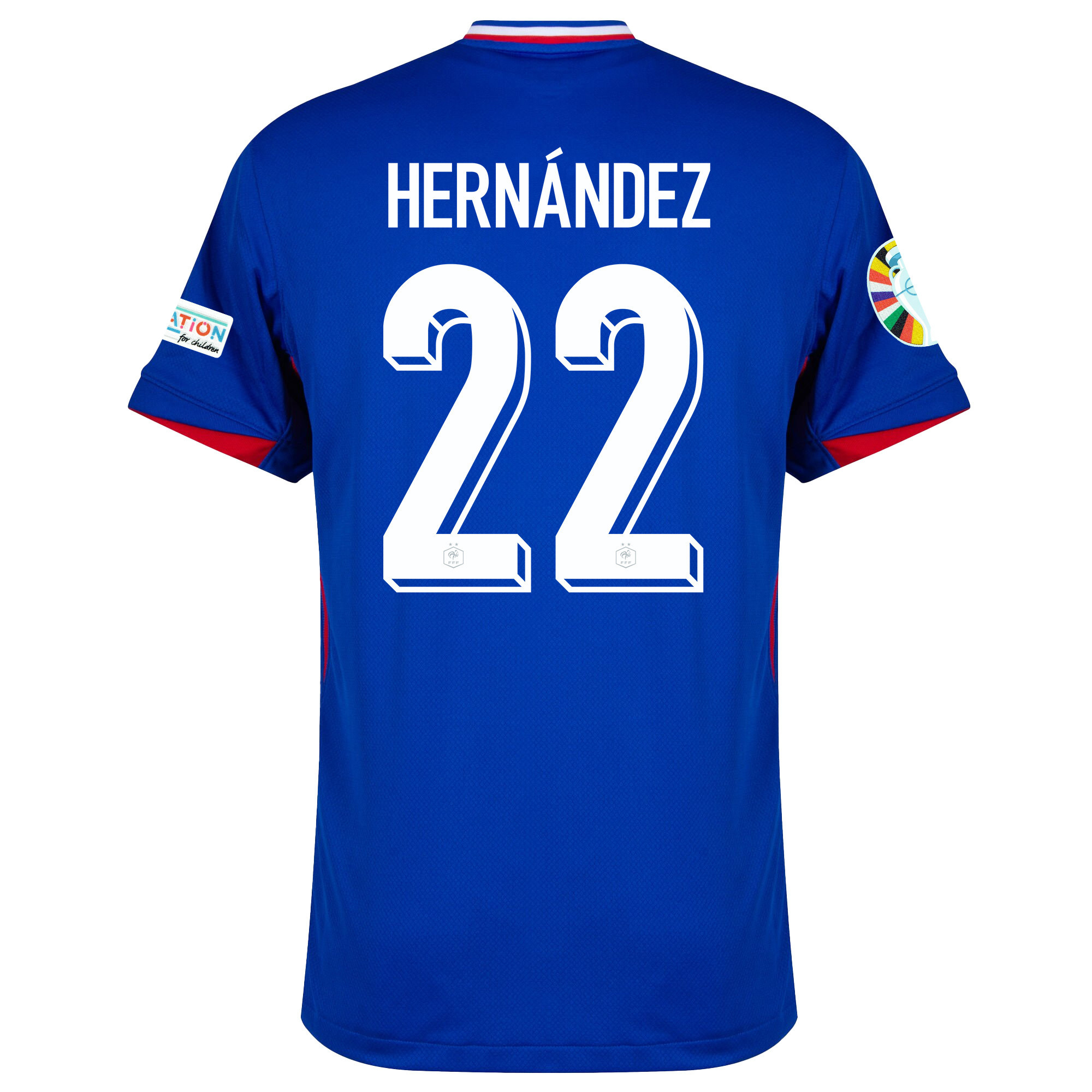 Theo Hernández 22 France National Team 2024/25 Home Jersey - Euro UEFA Patch - Men, Blue