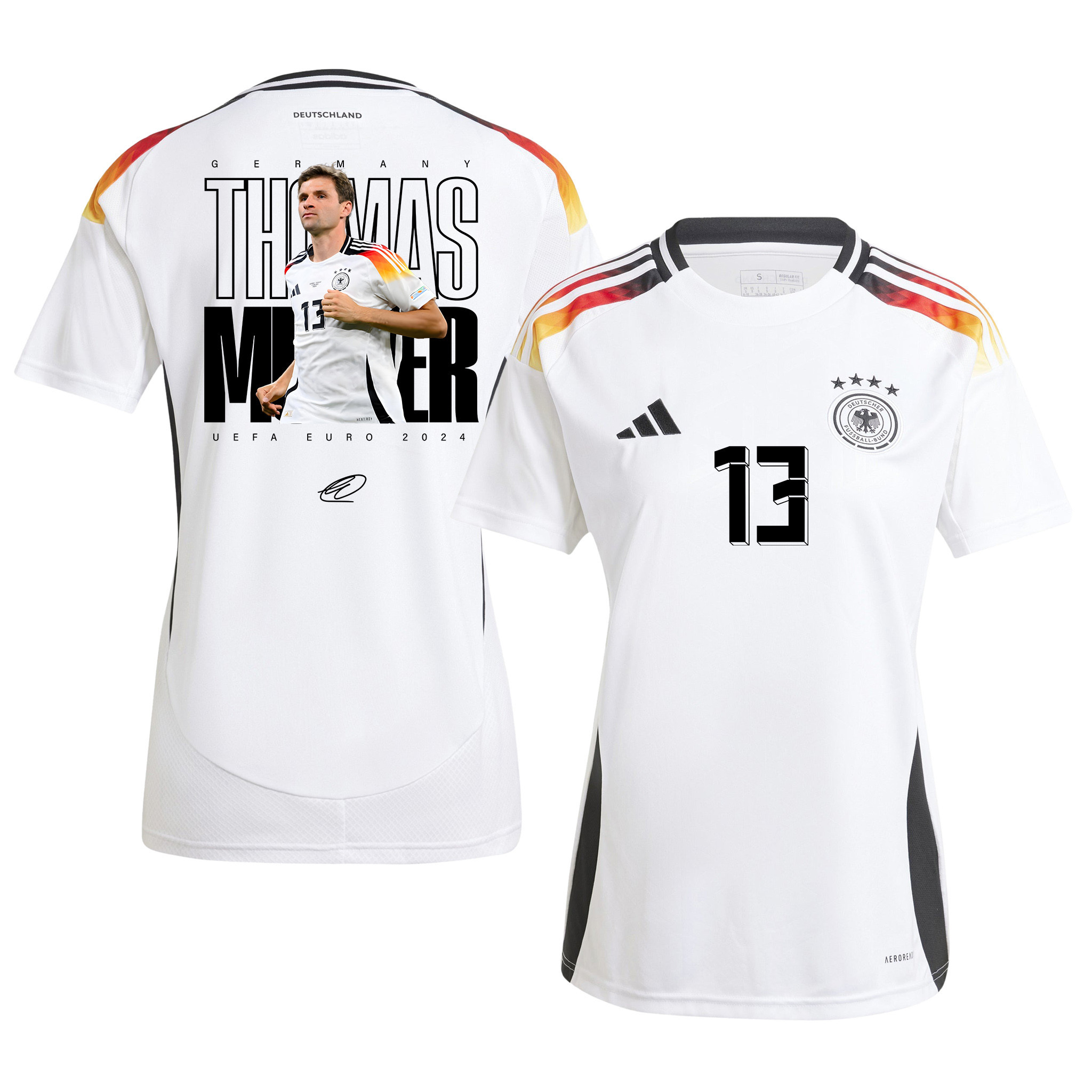 Thomas Müller 13 Signed Iconic Germany National Team 2024 Home WOMEN Jersey - White