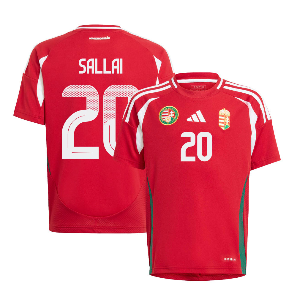Roland Sallai 20 Hungary National Team 2024/25 Home YOUTH Jersey - Red