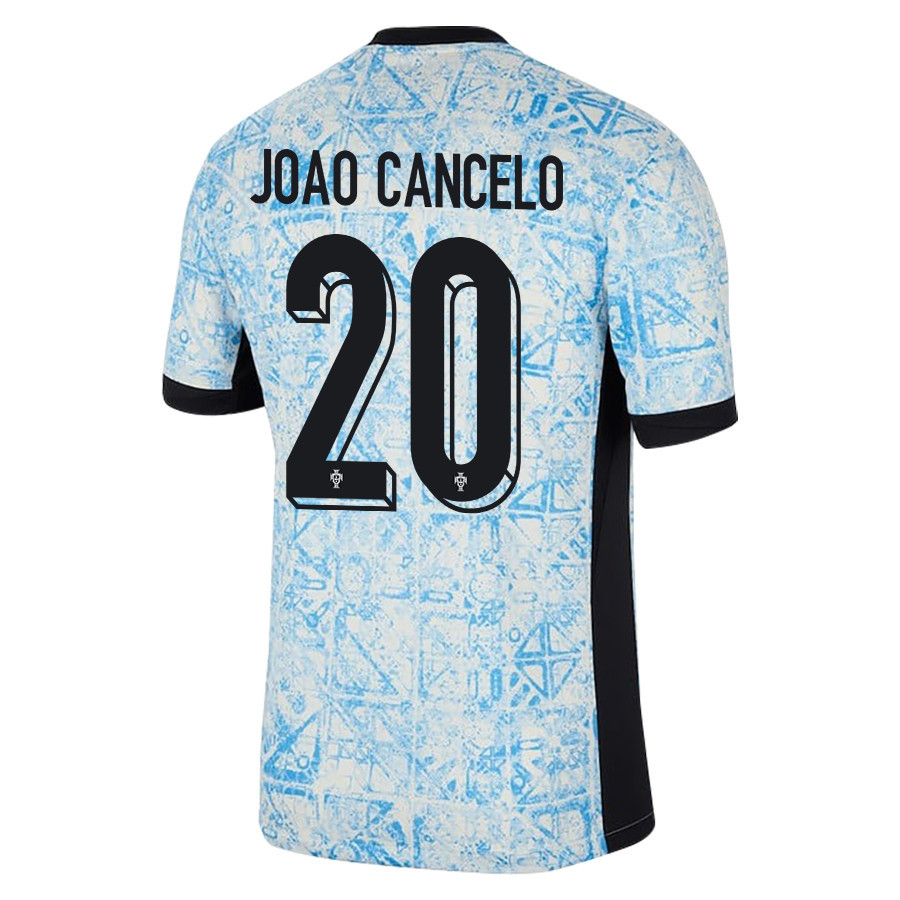 João Cancelo 20 Portugal National Team 2024/25 Away Men Jersey - Cream/Blue