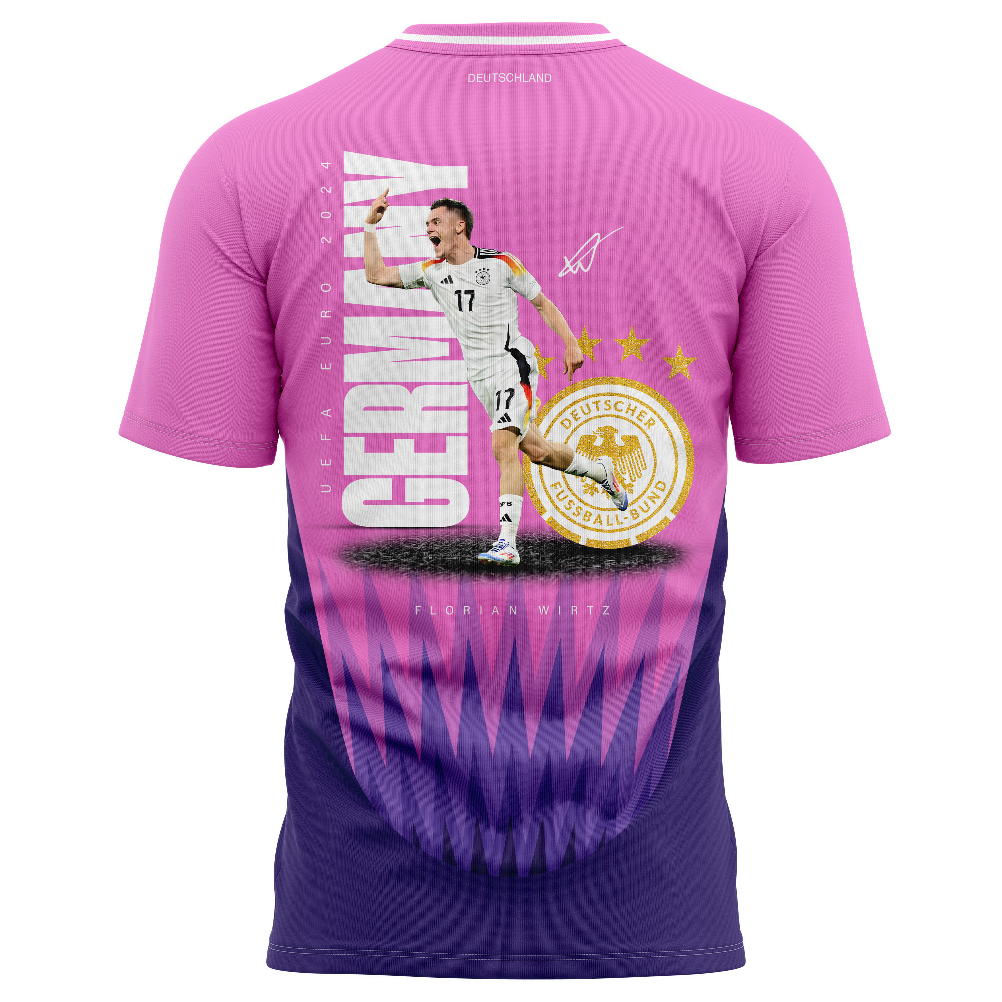 Florian Wirtz 17 Signed Goal-Scoring Germany National Team 2024 Away Kits AOP T-shirt - Purple