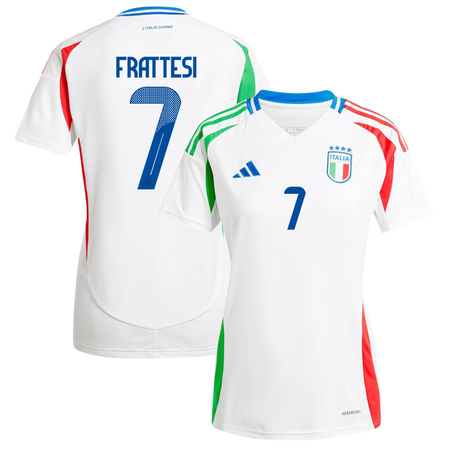 Davide Frattesi 7 Italy National Team 2024/25 Away Women Jersey - White