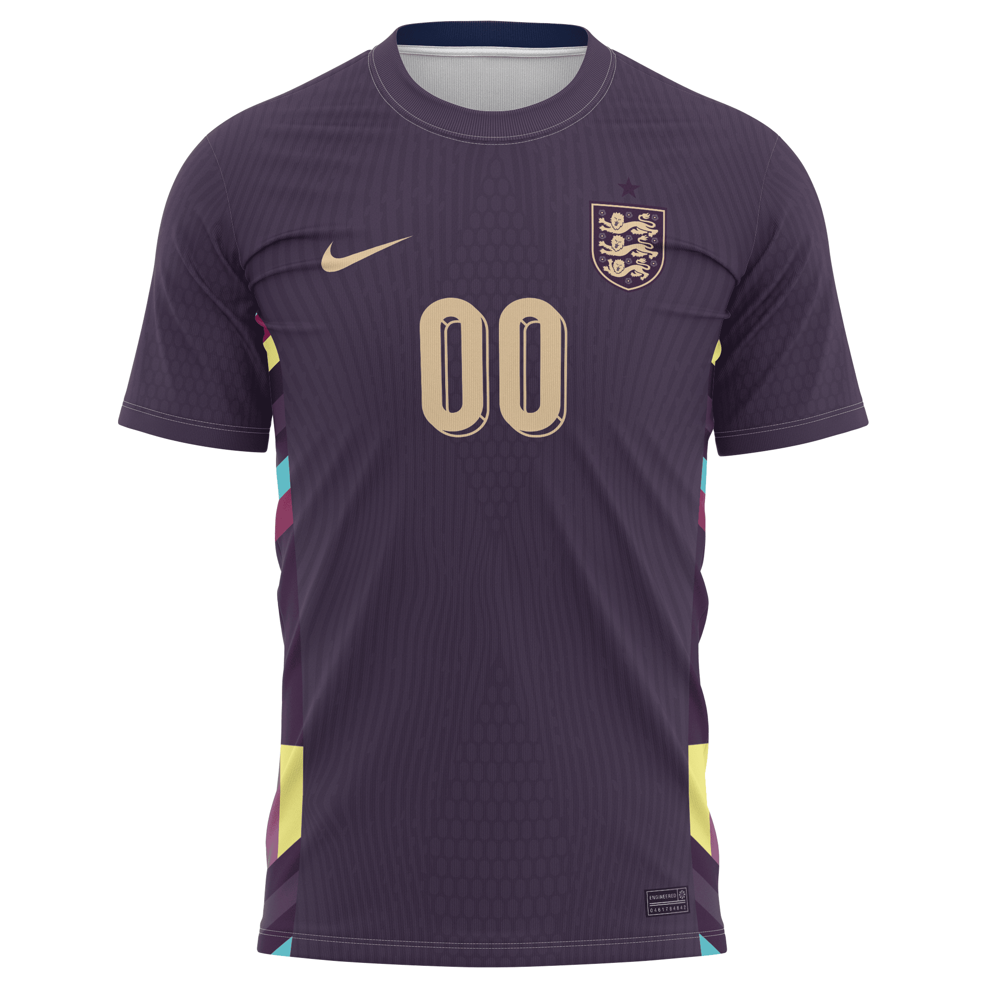 England National Team 2024 Away Kits Custom AOP T-shirt - Purple