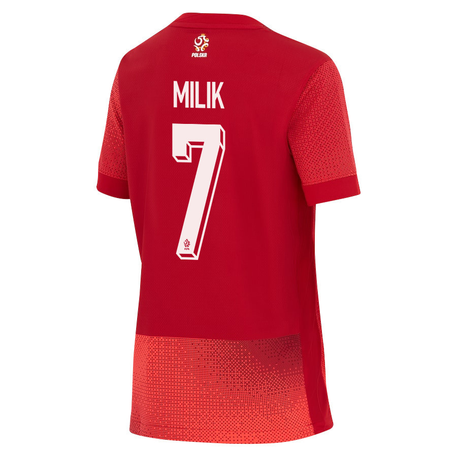 Arkadiusz Milik 7 Poland National Team 2024/25 Away YOUTH Jersey - Red