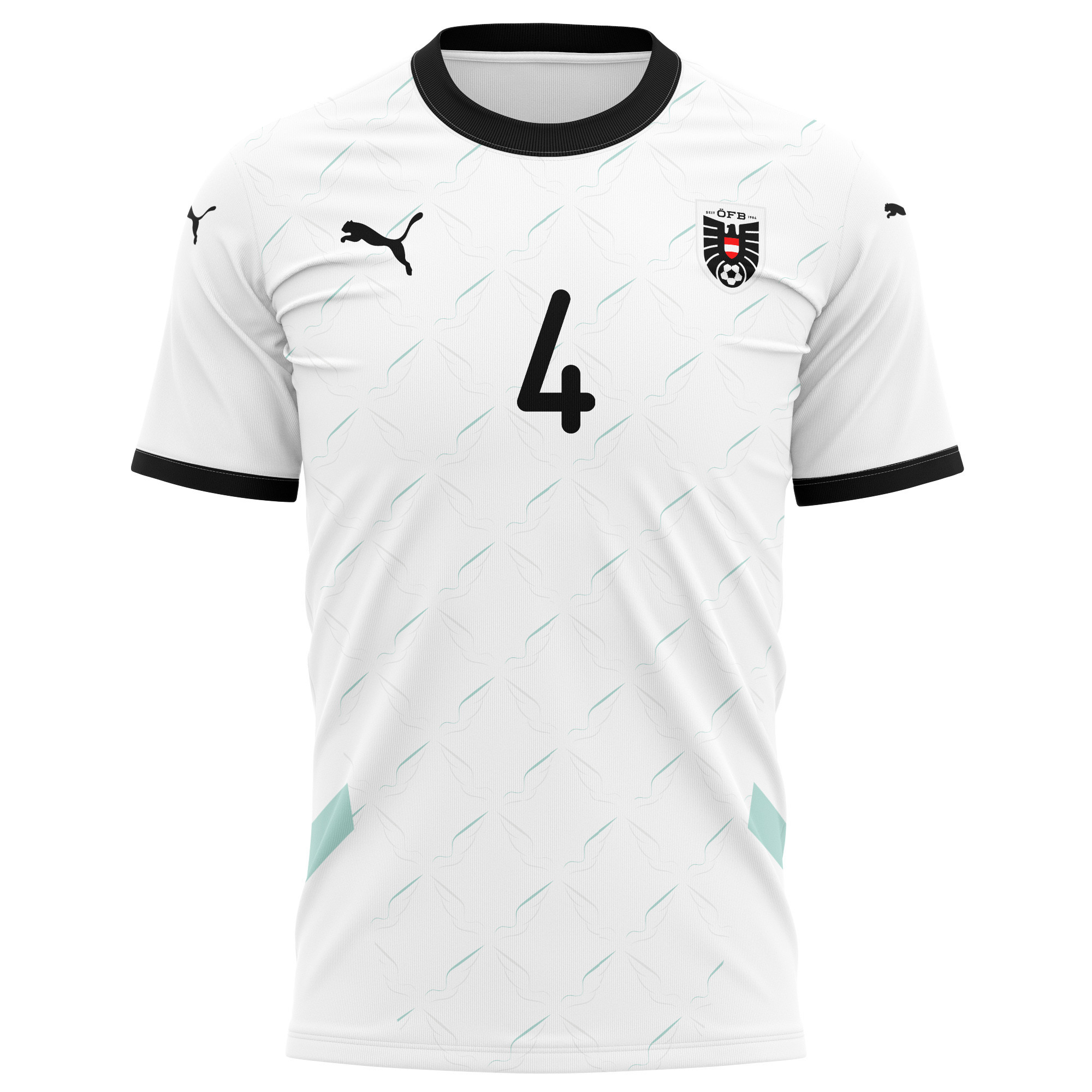 Jonas Auer 4 Austria National Team 2024/25 Away Kits AOP T-shirt - White