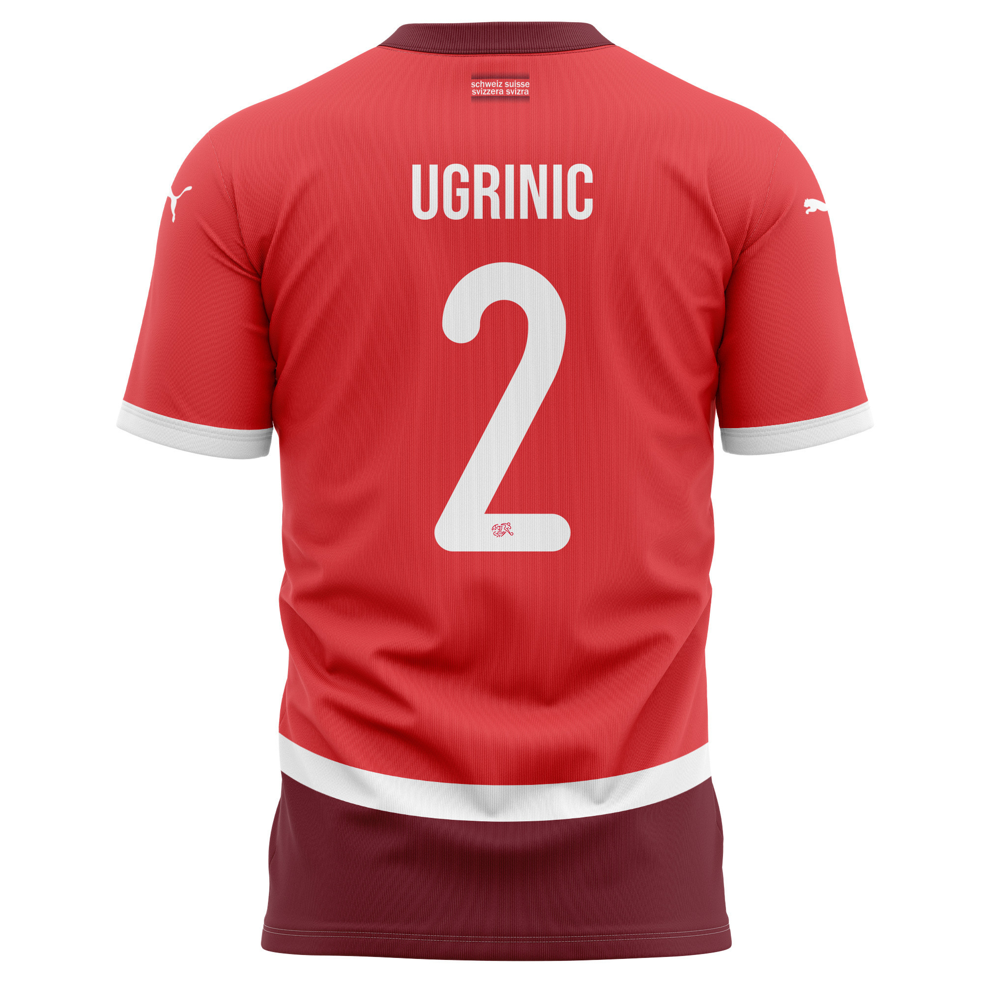 Filip Ugrinic 2 Switzerland National Team 2024/25 Home Kits AOP T-shirt - Red