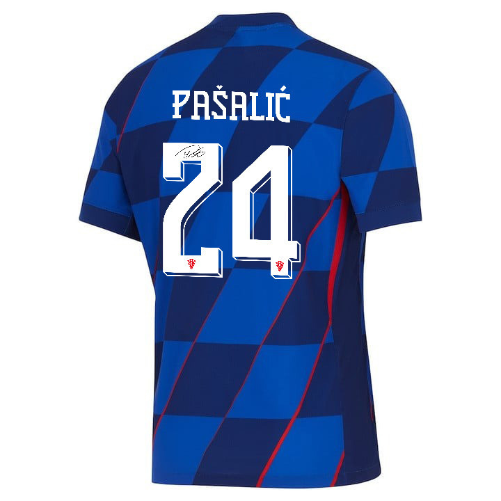 Marco Pašalić 24 Signed Croatia National Team 2024 Away Men Jersey Autographed - Navy