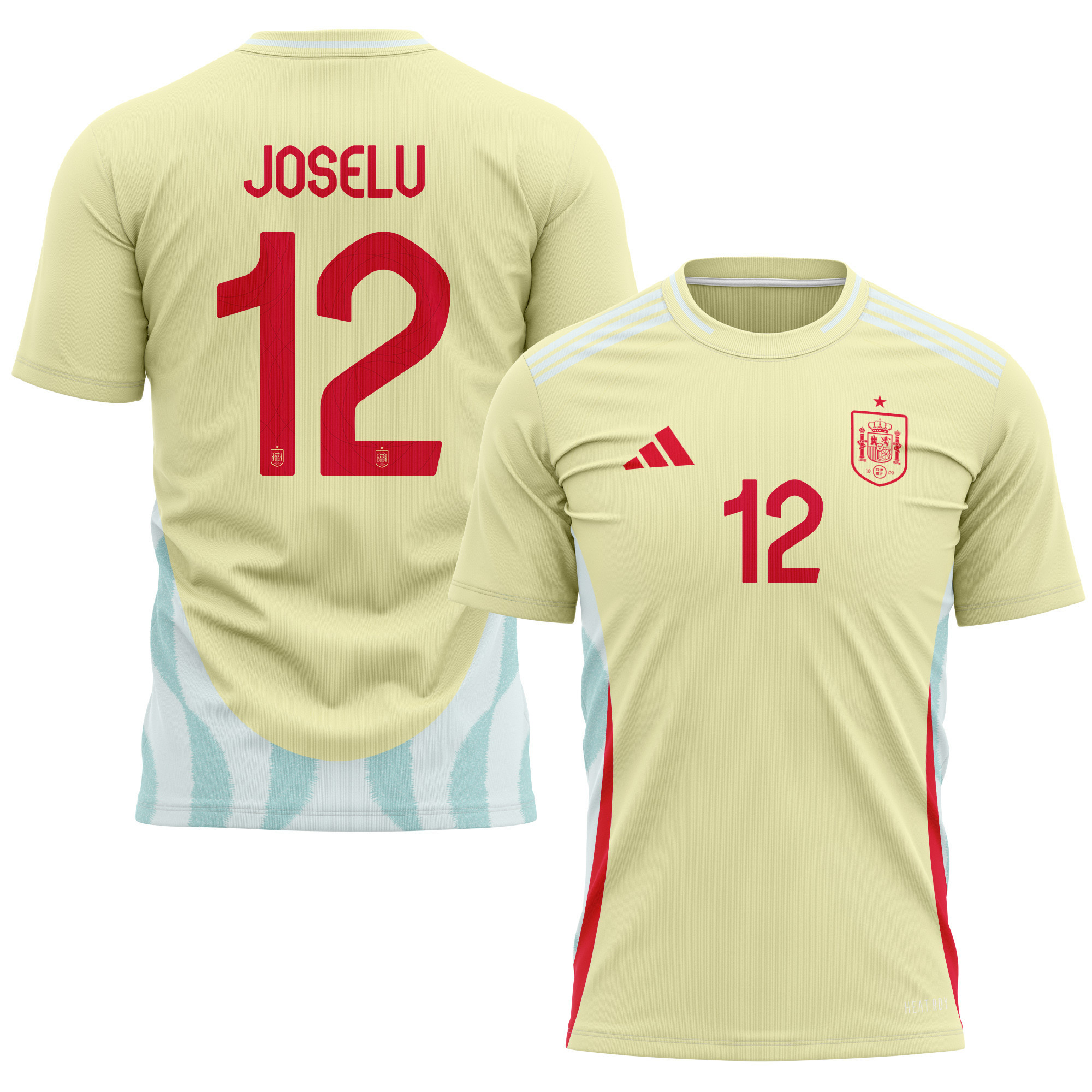 Joselu 12 Spain National Team 2024 Away Kits AOP T-shirt - Yellow