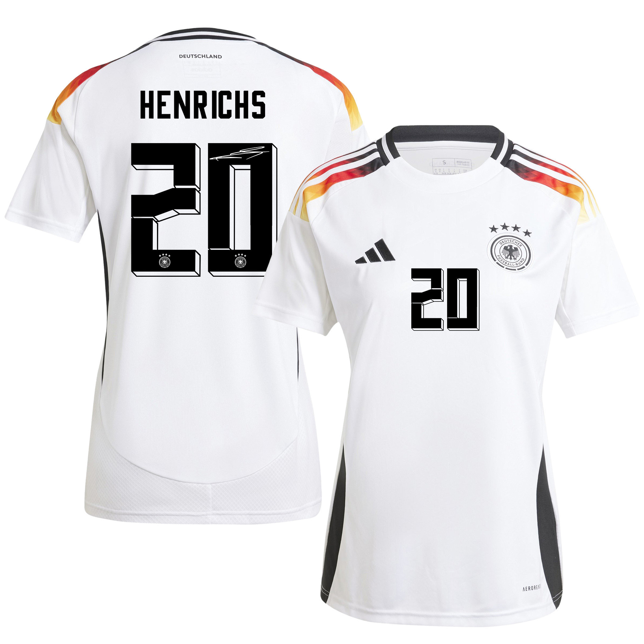 Benjamin Henrichs 20 Signed Germany National Team 2024/25 Home Jersey Autographed - Women
