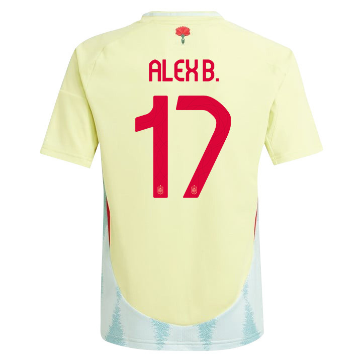 Álex Baena 17 Spain National Team 2024 Away YOUTH Jersey - Yellow