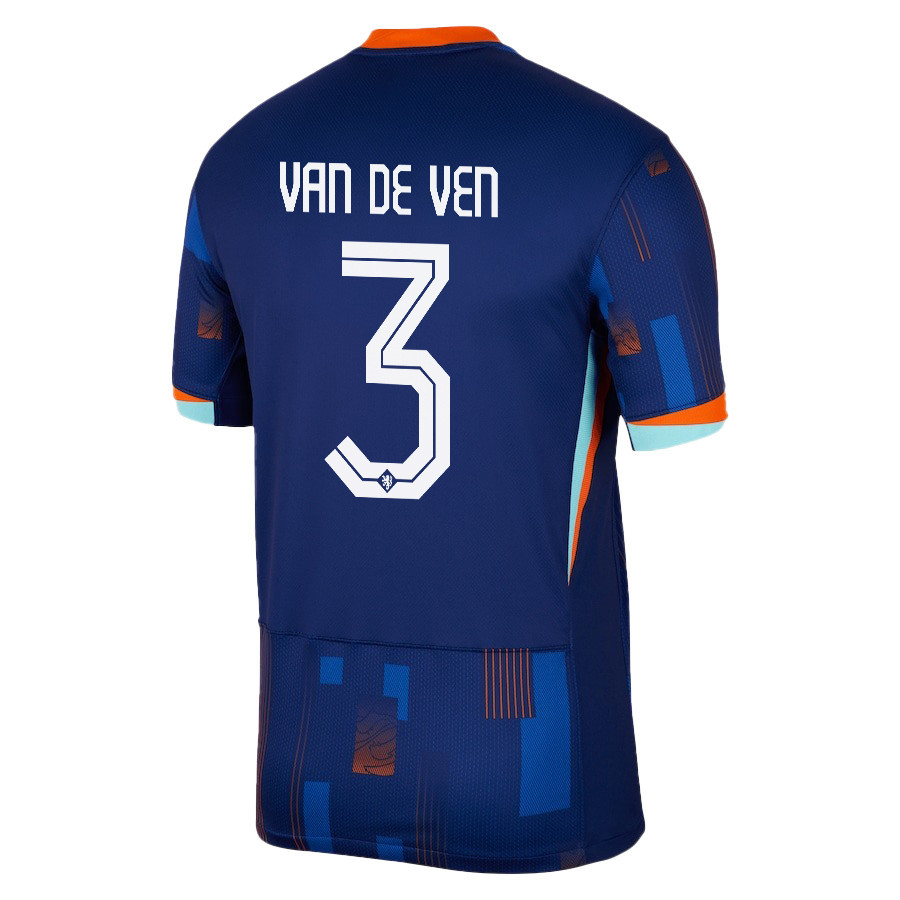 Micky van de Ven 3 Netherlands National Team 2024/25 Away Men Jersey - Navy
