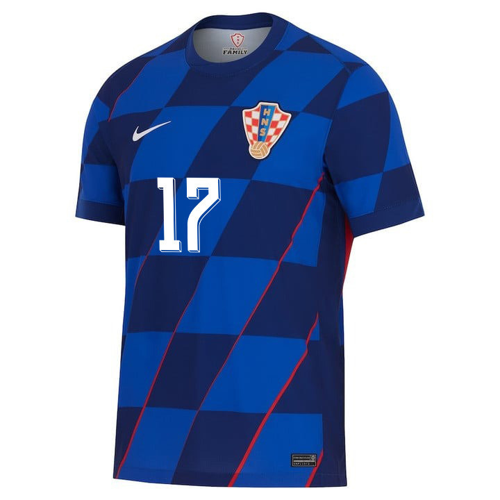Ante Budimir 17 Croatia National Team 2024 Away Men Jersey - Blue
