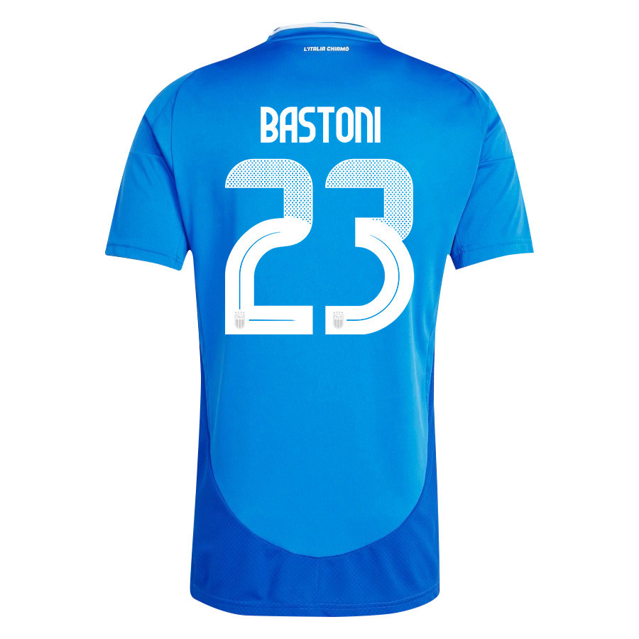 Alessandro Bastoni 23 Italy National Team 2024/25 Home Men Jersey - Blue
