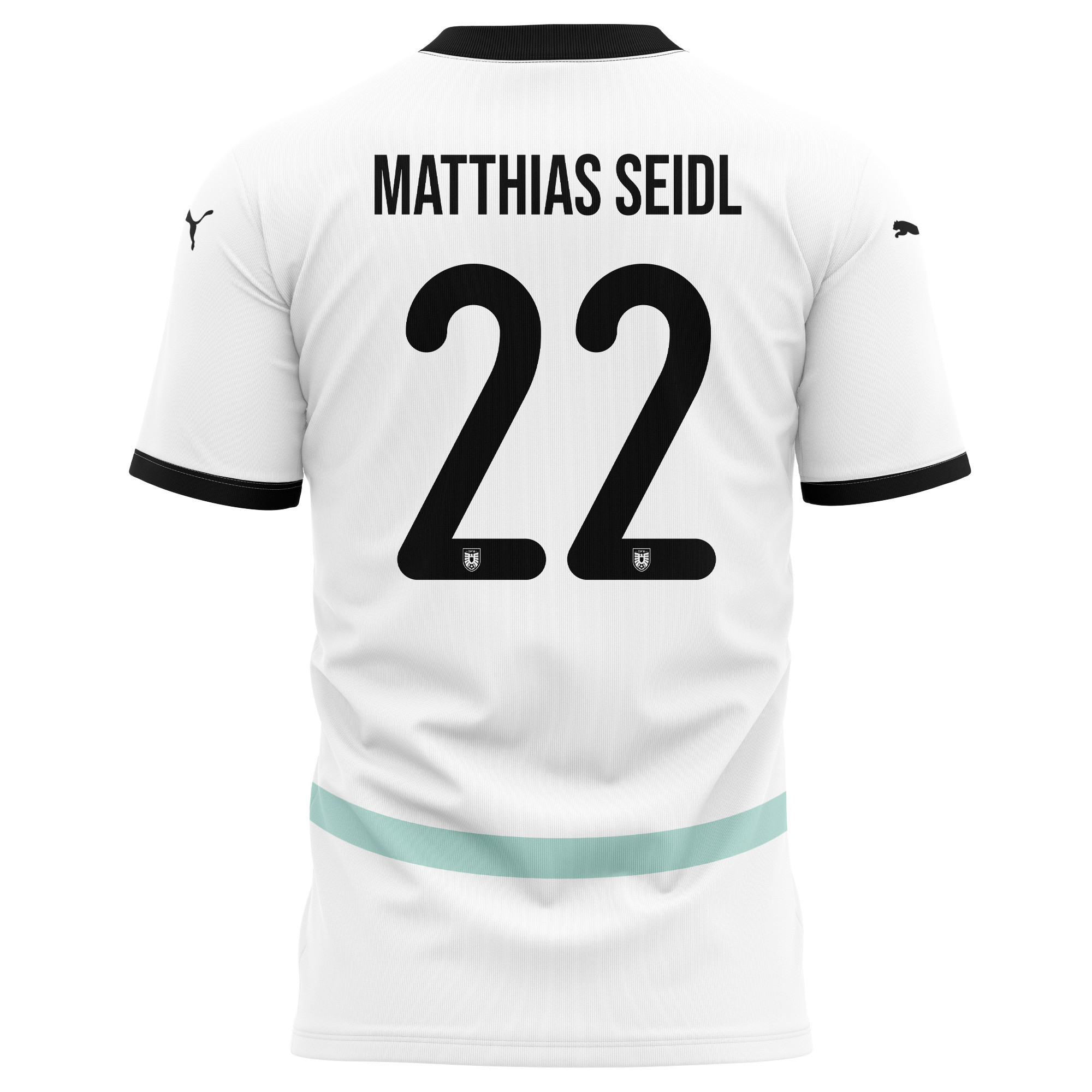 Matthias Seidl 22 Austria National Team 2024/25 Away Kits AOP T-shirt - White