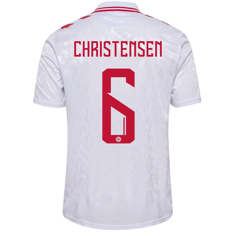 Andreas Christensen 6 Denmark National Team 2024/25 Away Men Jersey - White