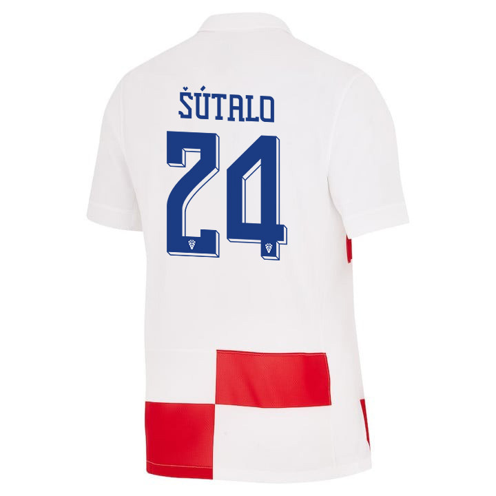 Josip Šutalo 24 Croatia National Team 2024 Home Men Jersey - White