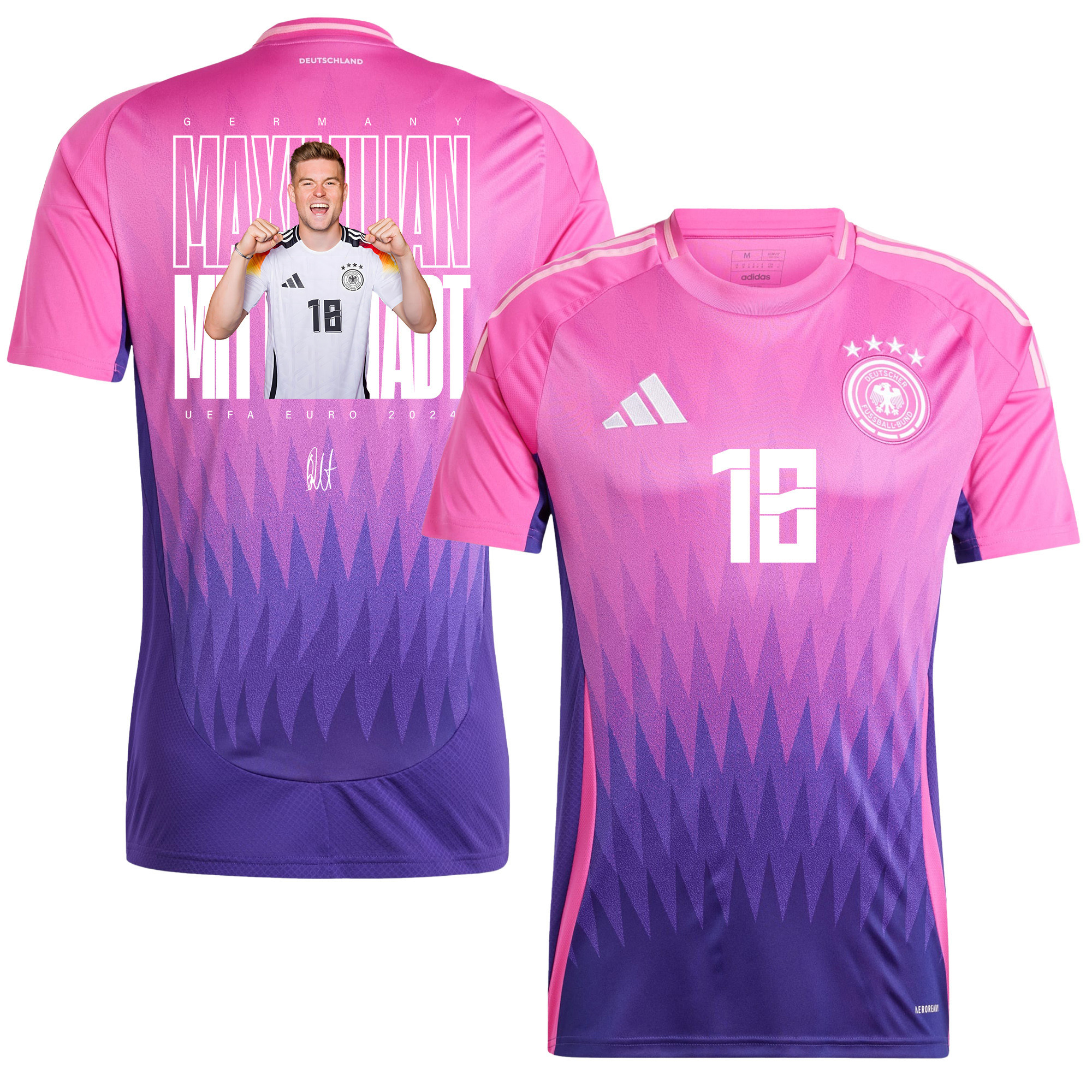 Maximilian Mittelstädt 18 Signed Germany National Team 2024 Young Talent Away Men Jersey - Purple