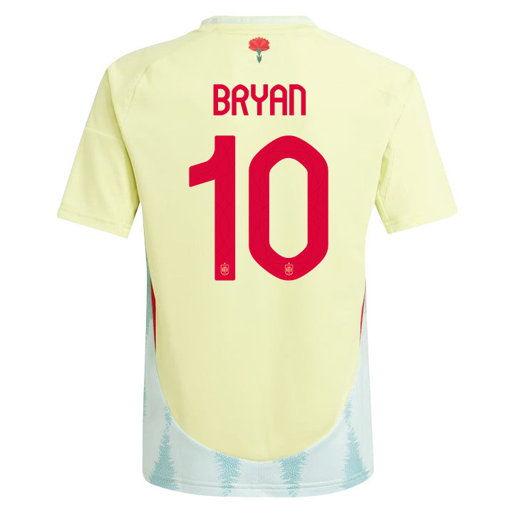 Bryan Zaragoza 10 Spain National Team 2024 Away YOUTH Jersey - Yellow