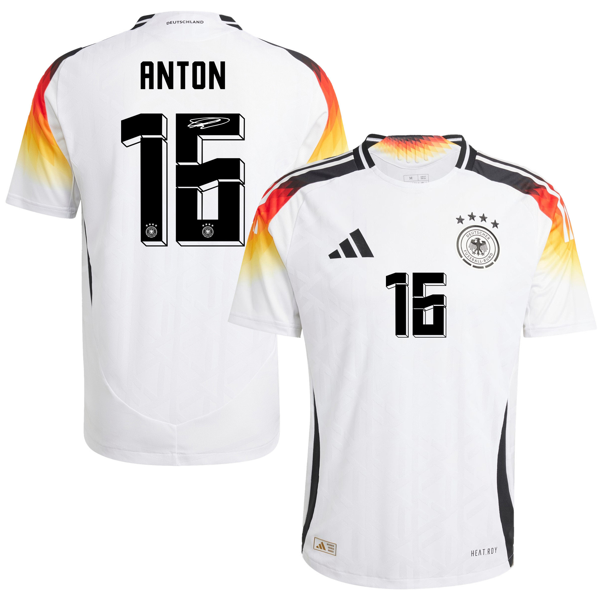 Waldemar Anton 16 Signed Germany National Team 2024/25 Home Jersey Autographed - Men