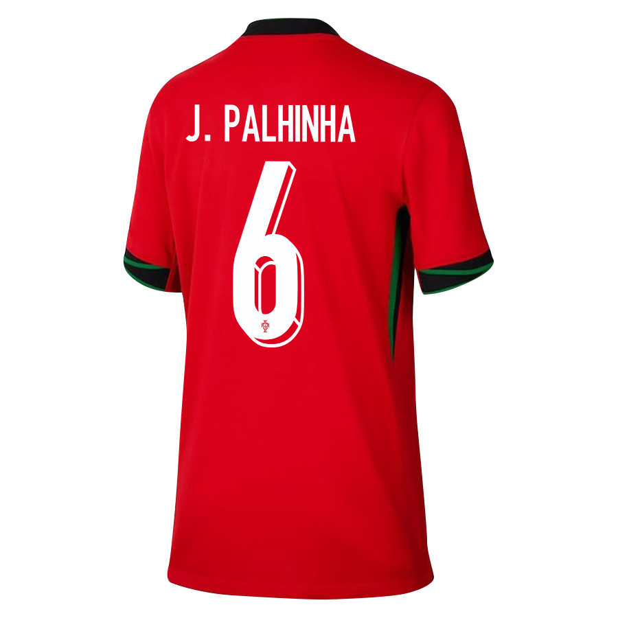 João Palhinha 6 Portugal National Team 2024/25 Home YOUTH Jersey - Red
