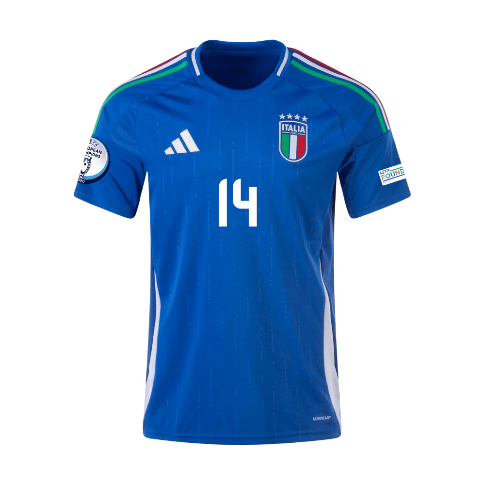 Federico Chiesa 14 Italy National Team 2024 Home Men Jersey - Blue