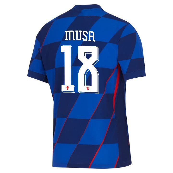 Petar Musa 18 Croatia National Team 2024 Away Men Jersey - Blue