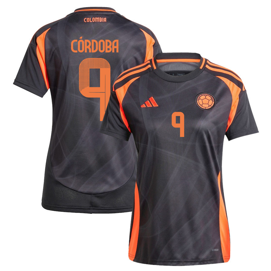 Jhon Córdoba 9 Colombia National Team 2024/25 Away Women Jersey - Black