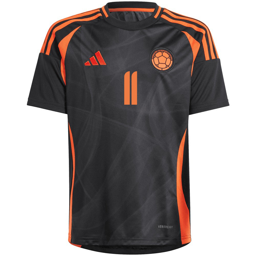 Jhon Arias 11 Colombia National Team 2024/25 Away YOUTH Jersey - Black