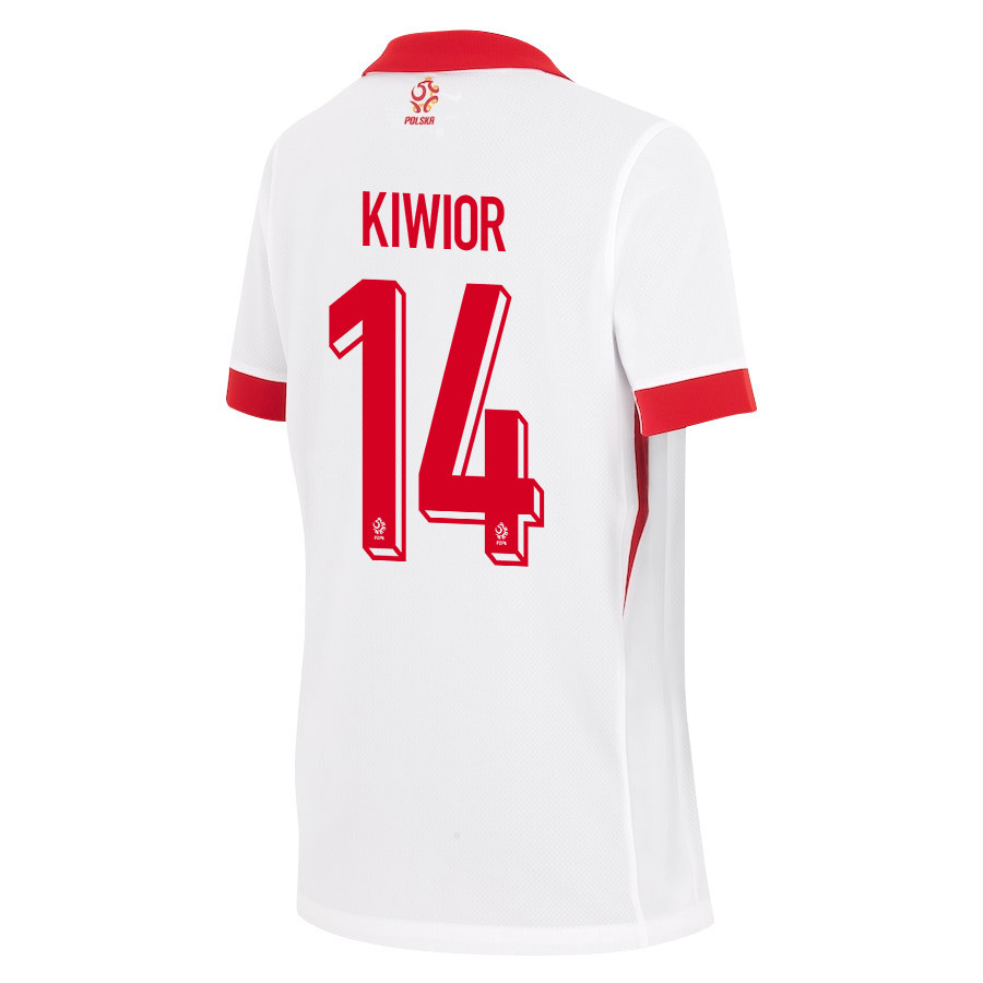 Jakub Kiwior 14 Poland National Team 2024/25 Home YOUTH Jersey - White