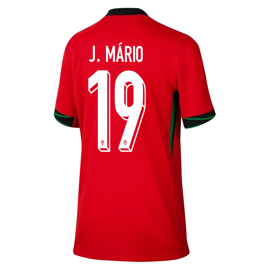 João Mário 19 Portugal National Team 2024/25 Home YOUTH Jersey - Red