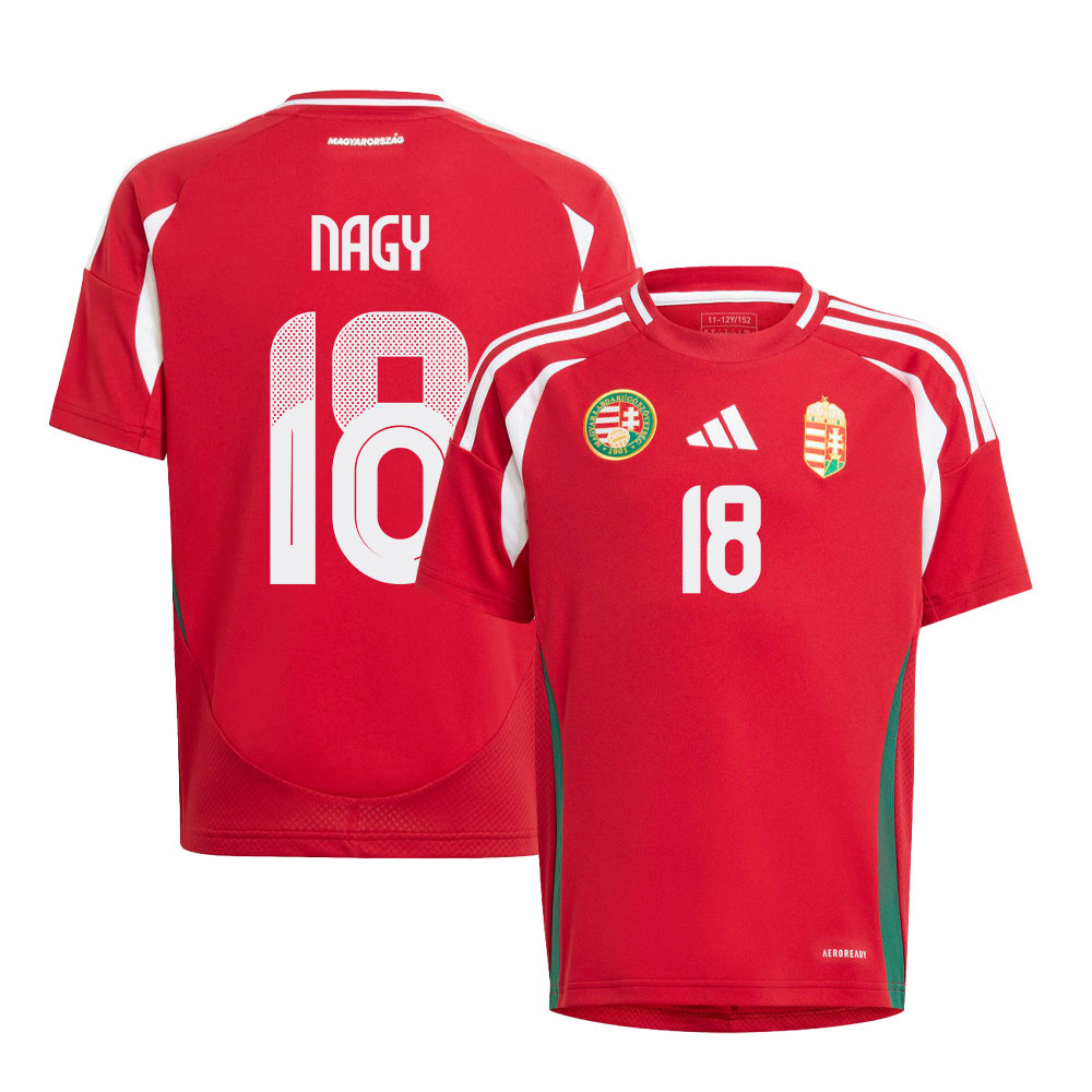 Zsolt Nagy 18 Hungary National Team 2024/25 Home YOUTH Jersey - Red
