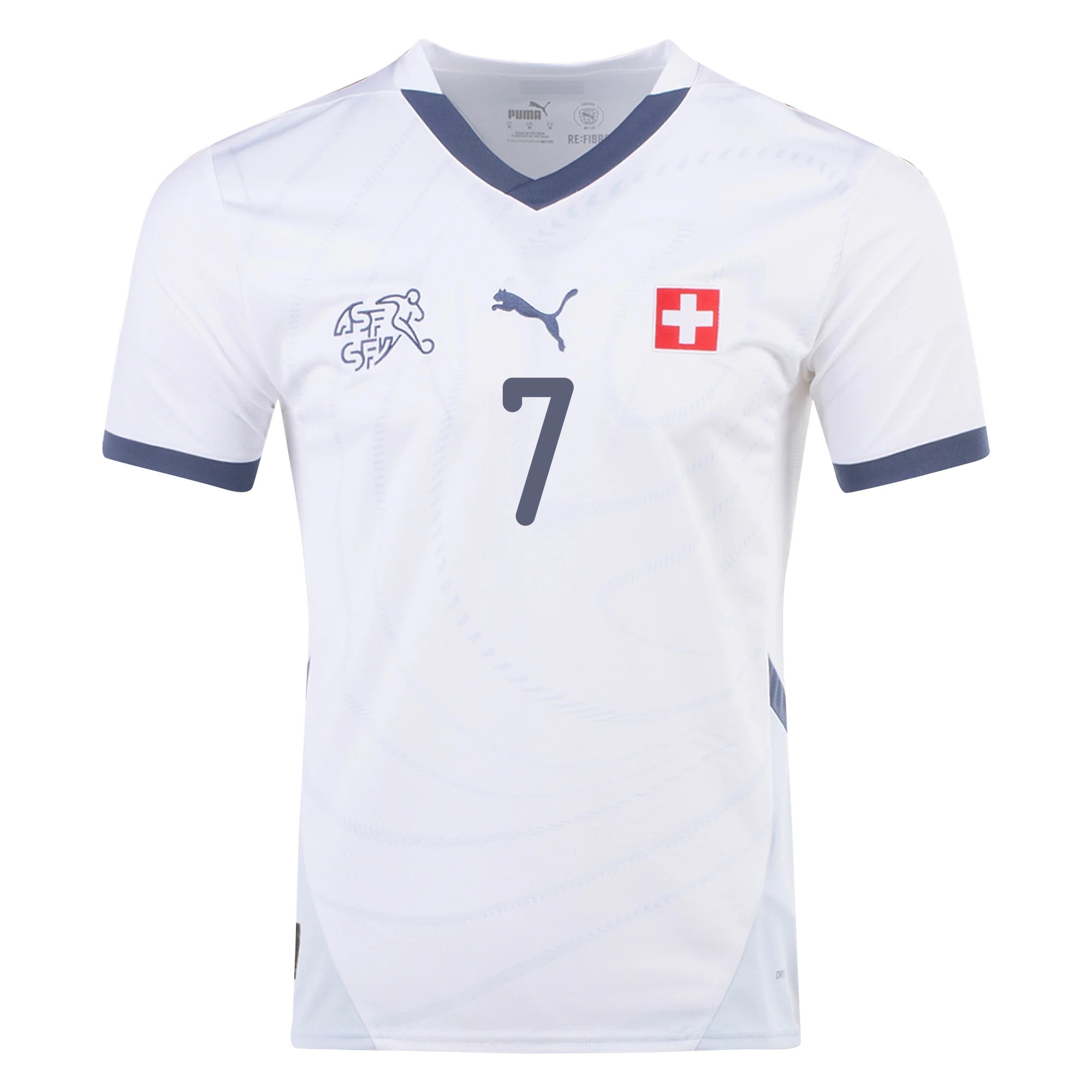 Breel Embolo 7 Switzerland National Team 2024/25 Away Men Jersey - White
