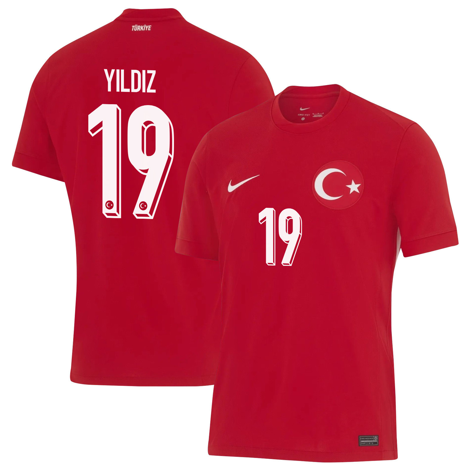 Kenan Yıldız 19 Turkey National Team 2024 Away Stadium Men Jersey - Red