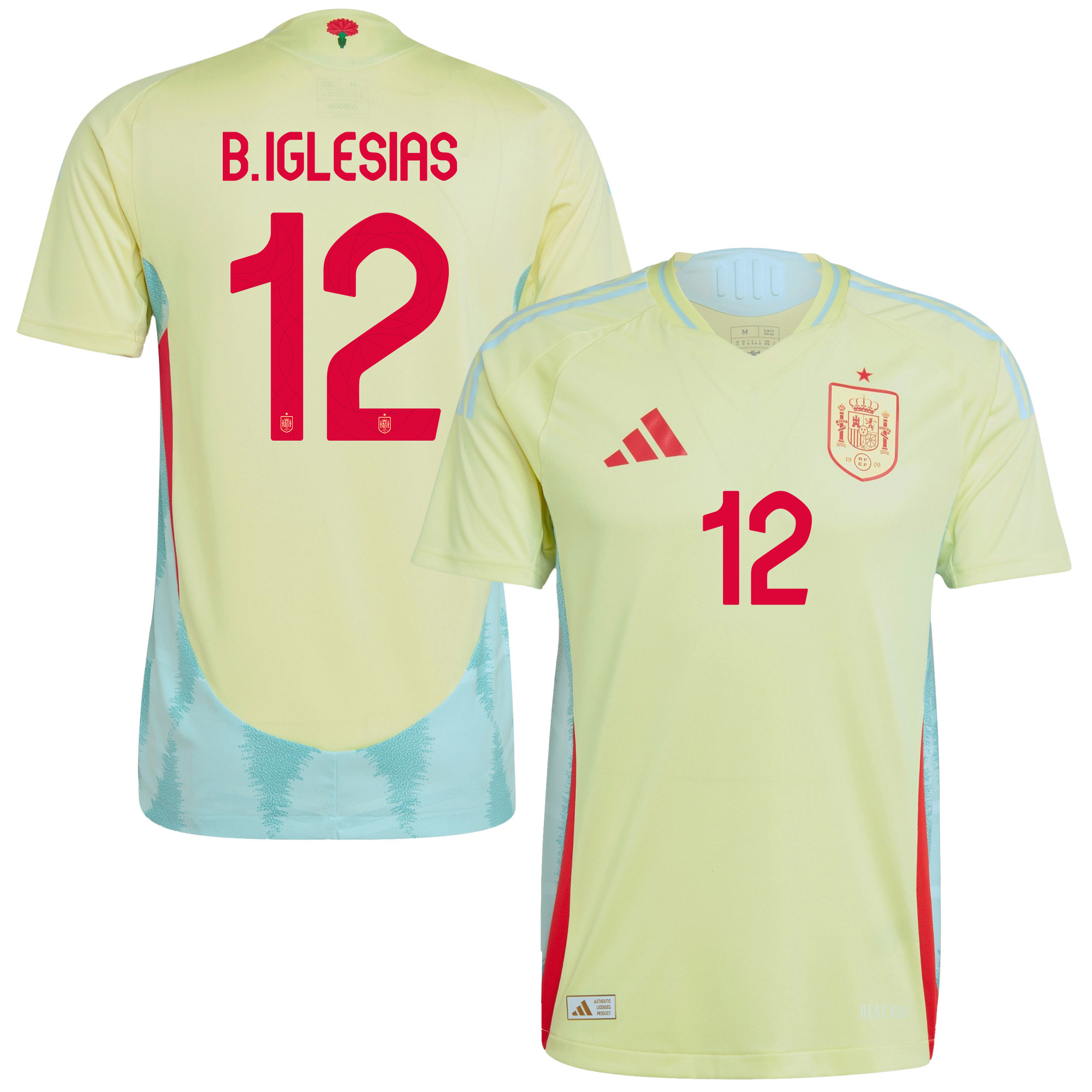 Borja Iglesias 12 Spain National Team 2024 Away Men Jersey - Yellow