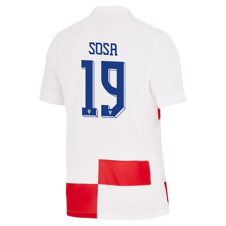 Borna Sosa 19 Croatia National Team 2024 Home Men Jersey - White