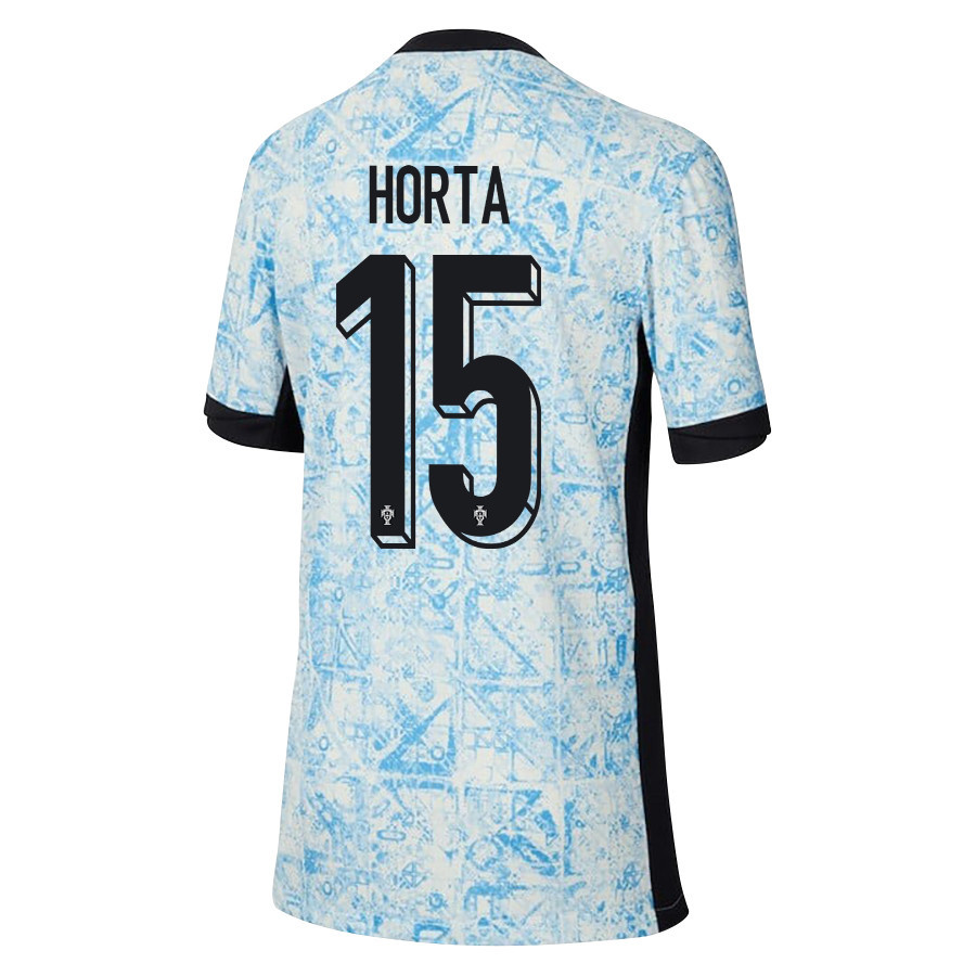 Ricardo Horta 15 Portugal National Team 2024/25 Away YOUTH Jersey - Cream/Blue