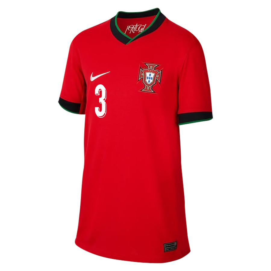 Pepe 3 Portugal National Team 2024/25 Home YOUTH Jersey - Red