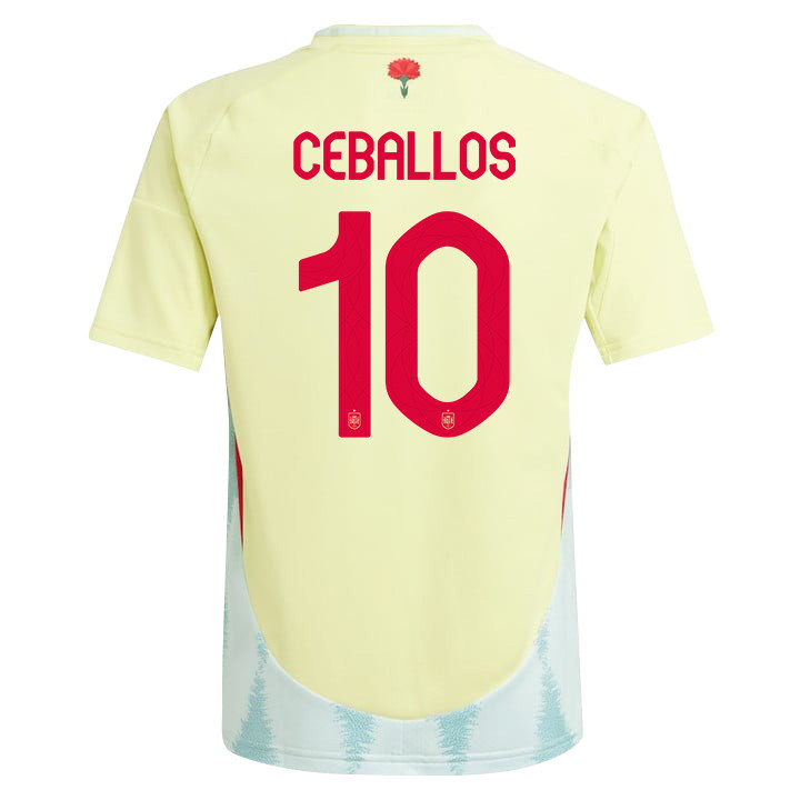 Dani Ceballos 10 Spain National Team 2024 Away YOUTH Jersey - Yellow