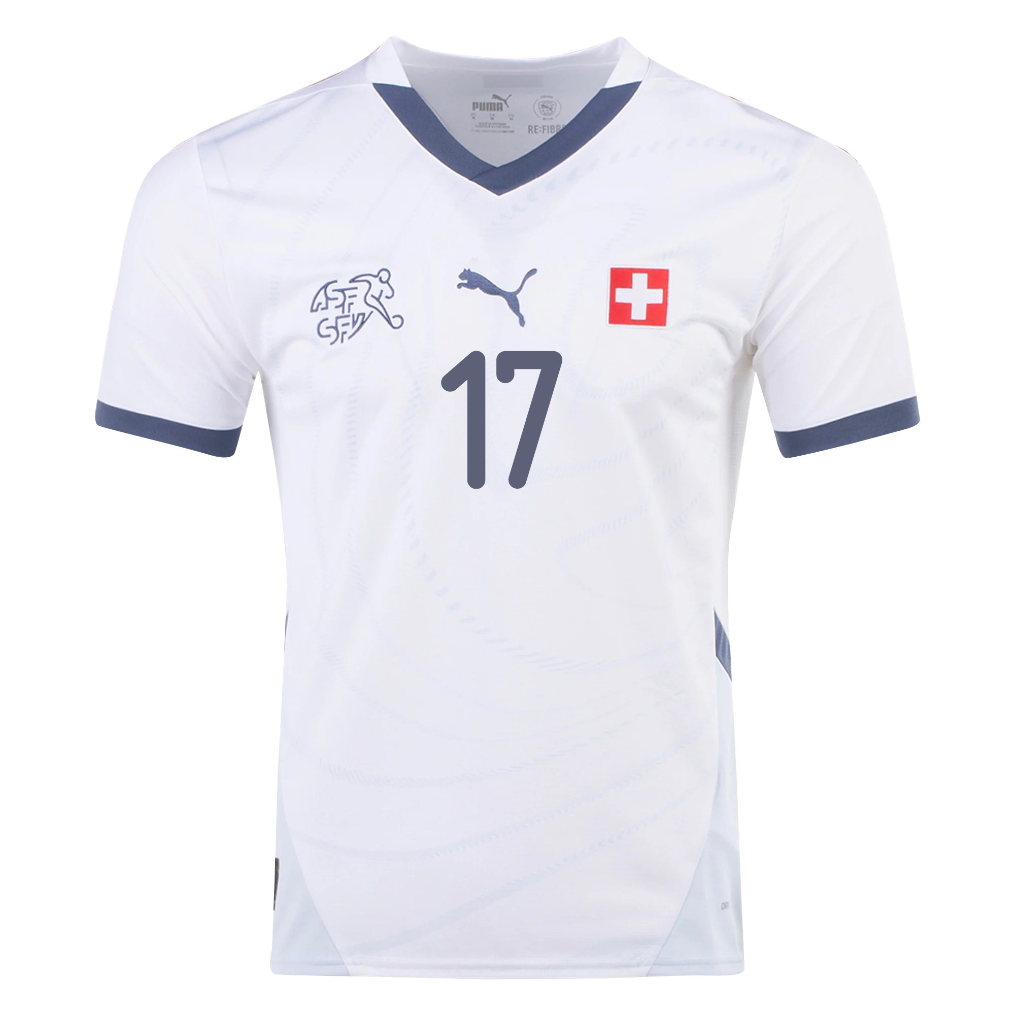 Uran Bislimi 17 Switzerland National Team 2024/25 Away Men Jersey - White