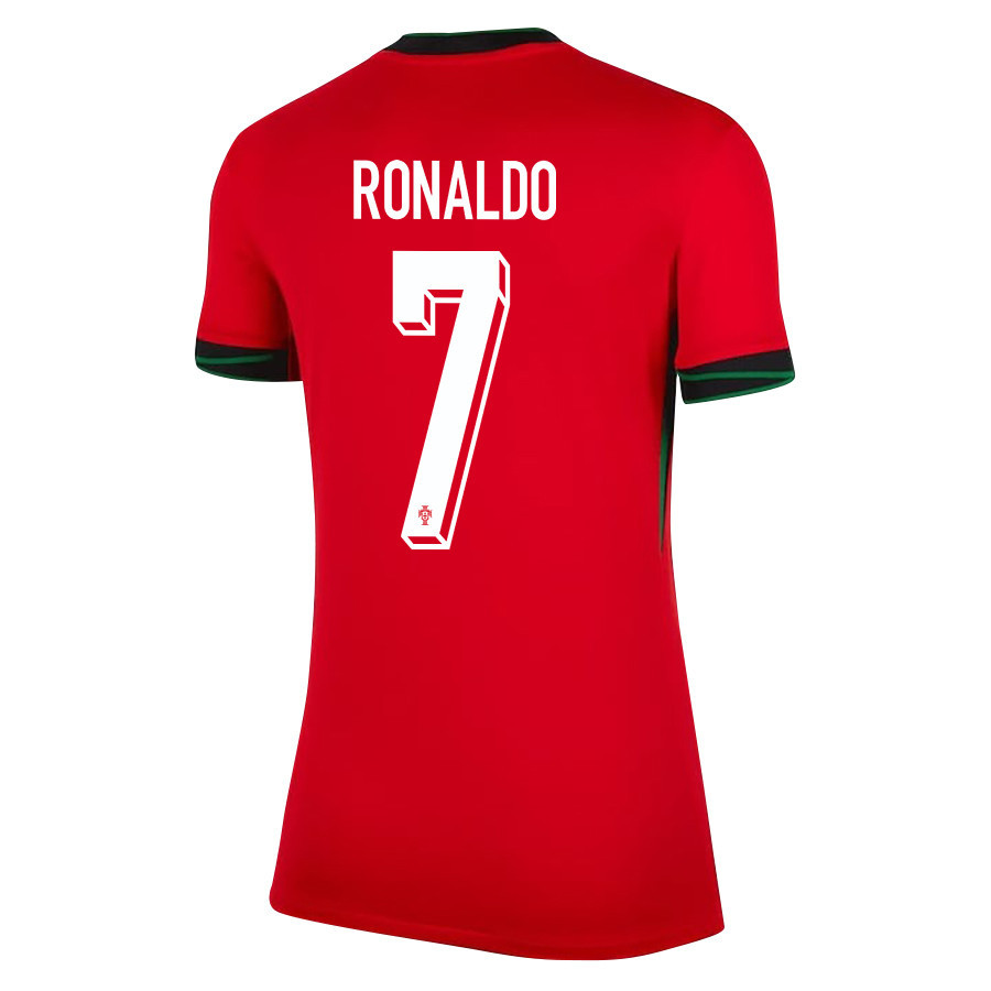 Cristiano Ronaldo 7 Portugal National Team 2024/25 Home WOMEN Jersey - Red