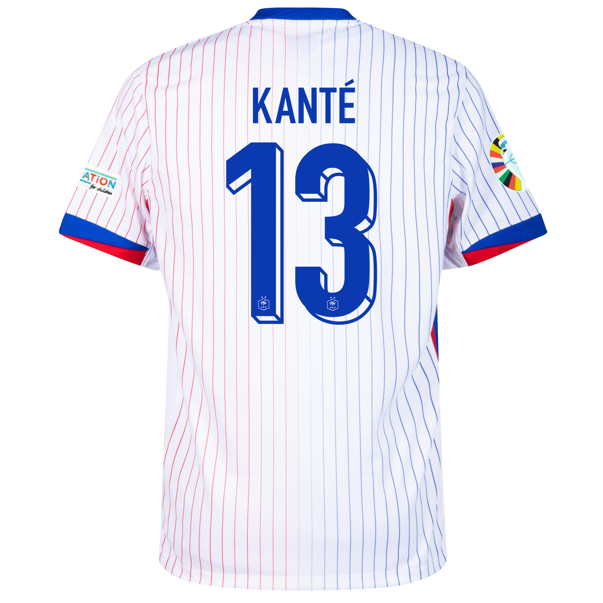 N'Golo Kanté 13 France National Team 2024/25 Away Jersey - Euro UEFA Patch - Men, White
