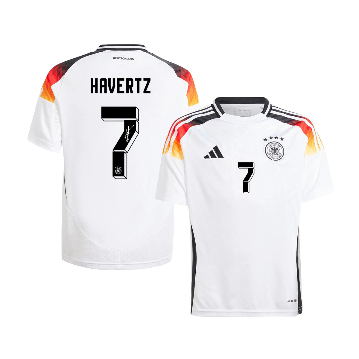 Kai Havertz 7 Signed Germany National Team 2024/25 YOUTH Jersey Autographed - Home
