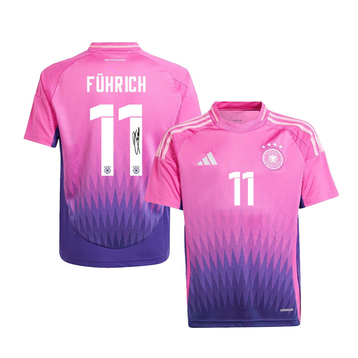 Chris Führich 11 Signed Germany National Team 2024/25 YOUTH Jersey Autographed - Away