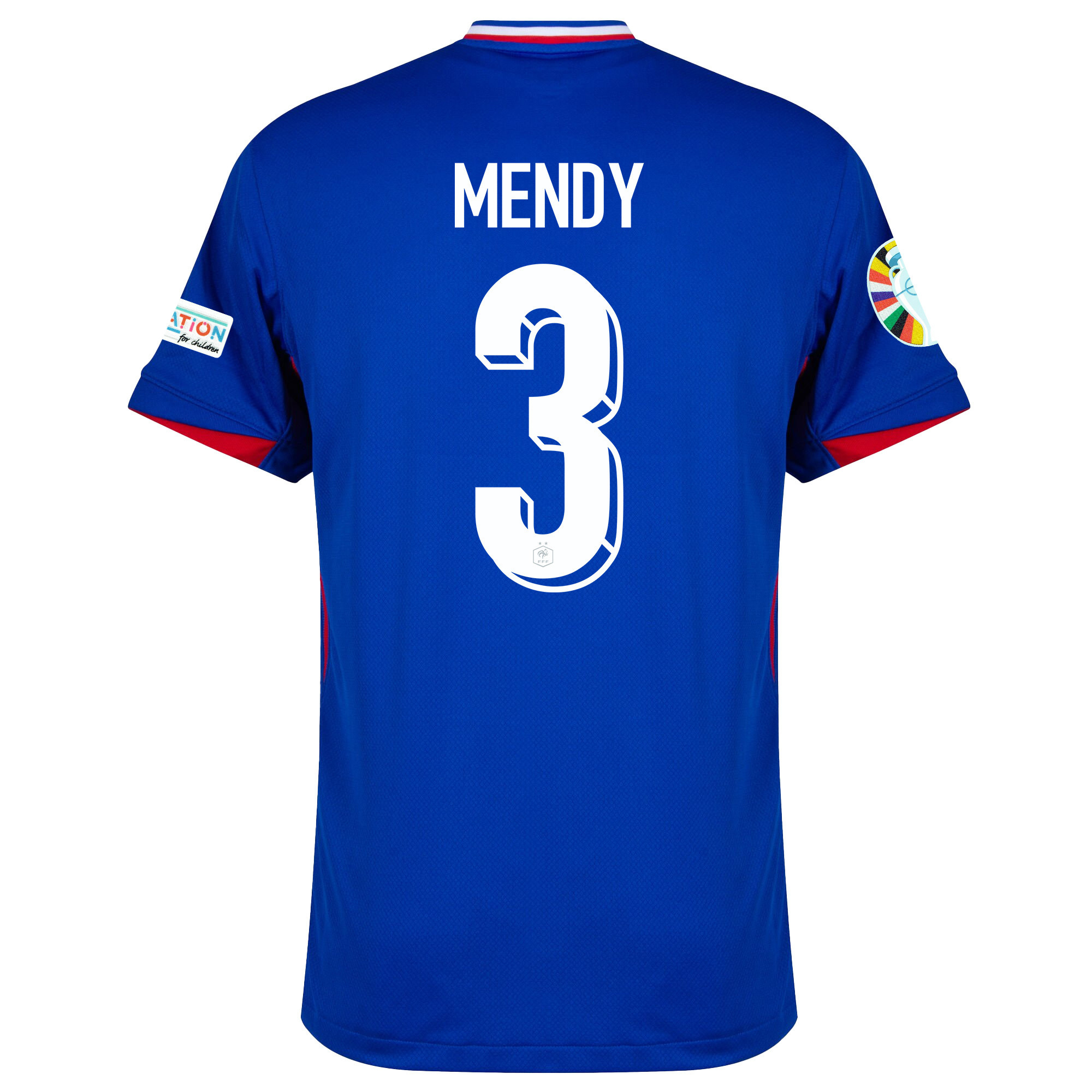 Ferland Mendy 3 France National Team 2024/25 Home Jersey - Euro UEFA Patch - Men, Blue