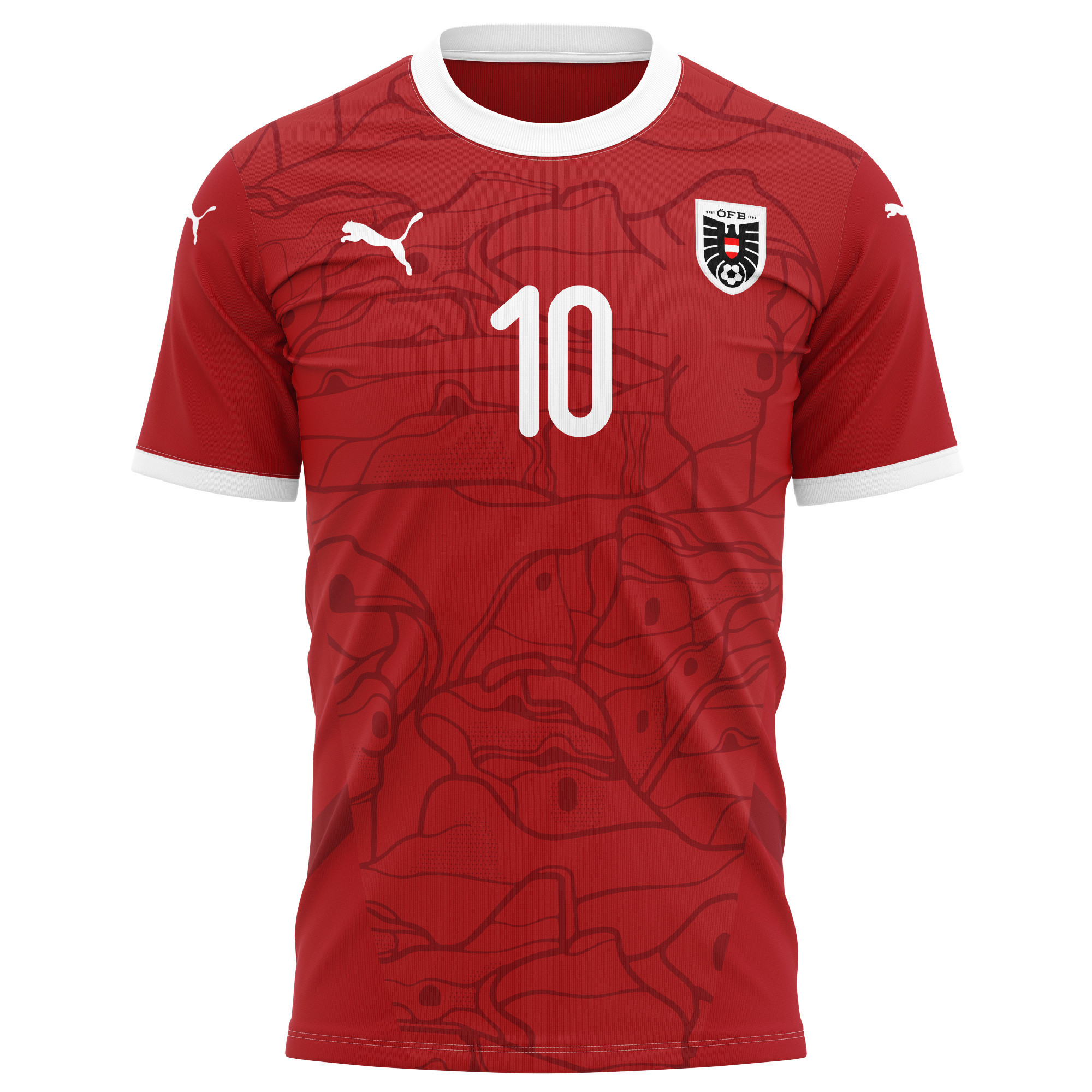 Andreas Weimann 10 Austria National Team 2024/25 Home Kits AOP T-shirt - Red