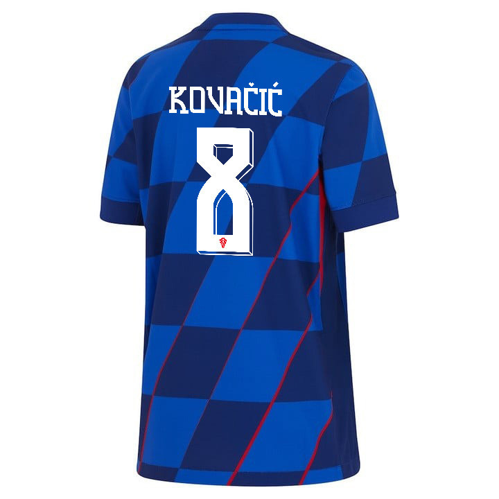 Mateo Kovačić 8 Croatia National Team 2024 Away YOUTH Jersey - Blue